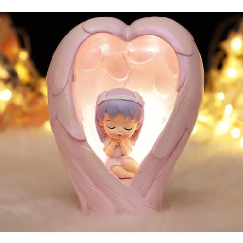 Guardian Angel Night Light Girls Gifts Table Lamp Living Room Bedroom Wine Cabinet Office Tabletop Decoration Lamp for Bedroom