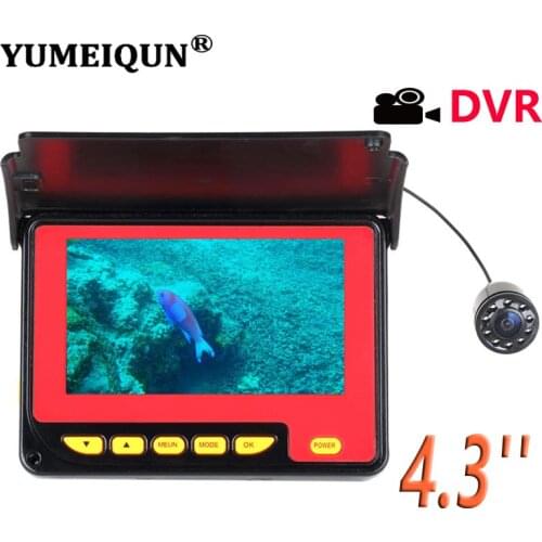 YUMEIQUN 4.3 Inch Underwater Fish Finder Camera 20M 1000TVL Fishing Camera Waterproof 8pcs IR Lamp Video Recording Function