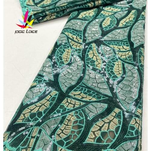 Latest sequence French Nigerian sequins net lace 2020 high quality African tulle mesh sequence lace fabric for dress XZ3779B