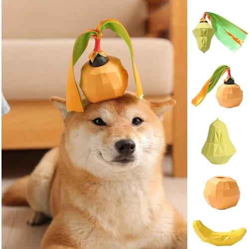 Fruit Rubber Dog Toys Pet Toothbrush Molar Chew Toy for Small Dogs Leaking Food Ball Squeak Sound Puppy Accessories Dropshipping