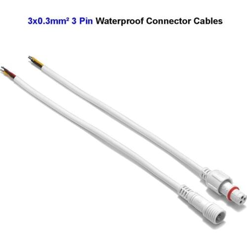 RGB LED Pixel 3 Pin Waterproof Connector Cable 0.3mm Core Electric Wires For WS2811 LED Strip Swimming Poor Light LED Bar Lights