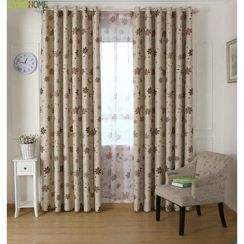 New Rural Style Printing Seven leaf Bedroom Window Shade Drapes Living Room Balcony Study Semi-shade Curtains
