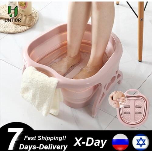 Foldable Footbath Plain Foaming Massage Bucket Plastic Foot Bath Basin Large Heightening Footbath Fording Barrel Reduce Pressure