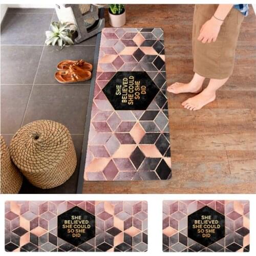 Modern Kitchen Mat Bedroom Entrance Doormat Home Hallway Floor Decoration Living Room Carpet Wood grain Bathroom Anti-Slip Rug