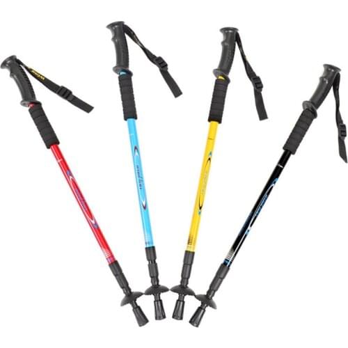 Outdoor mountaineering lightweight telescopic aluminum alloy shock-absorbing walking walking mountain climbing crutches