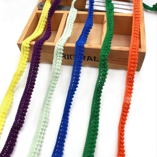 YACKALASI 19 Yds/Lot Pompom Lace Macrame Trim Decoration Ball Fringe Ribbon DIY Material Apparel Sewing trims 1.5CM