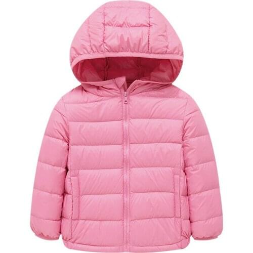 Winter Retail Hooded Children Down Jackets Down Coats For Boys 4-15 Years Outerwear Clothes For Girls Candy Color Keep Warm Kids