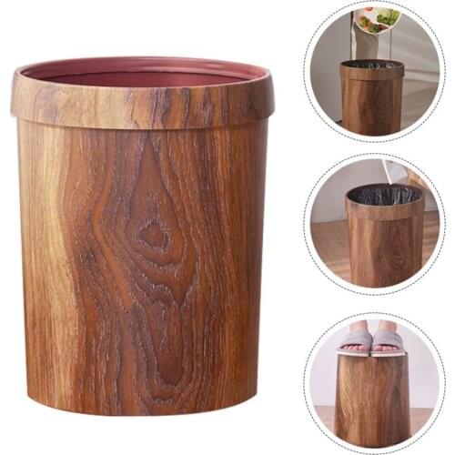 1Pc Simple Home Trash Can Decoraive Uncovered Waste Holder Random Pattern Style