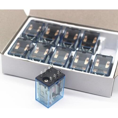 10Pcs MY2P HH52P MY2NJ Relay Coil General DPDT Micro Mini Electromagnetic Relay Switch with LED AC 110V 220V DC 12V 24V 380V