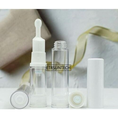 100pcs 5/10/15ml Airless Lotion Pump Dispensing Bottles empty white PP cosmetic vacuum packaging container F3982