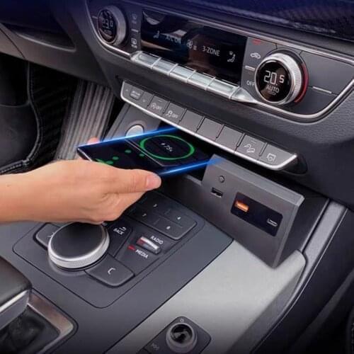 15W QI wireless charger for Audi Q5 SQ5 2019 2020 2021 accessories fast charger mobile phone charger charging plate