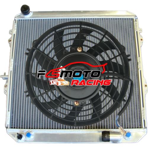 50MM 2 ROW All Aluminum Racing Radiator+FAN For Toyota Surf HILUX 2.4/2.0 LN130 AT&MT