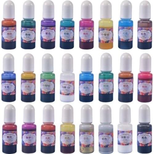 24 Colors Resin Epoxy Pigment Liquid Colorant Dye Ink Diffusion for DIY Art Crafts Jewelry Making H9ED