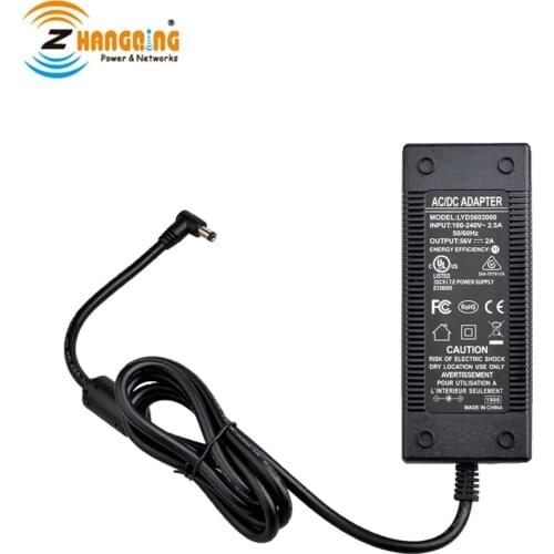 56V 120W Power Adapter/Supply CE FCC UL Certified with Power Cord for PoE Switch Injector