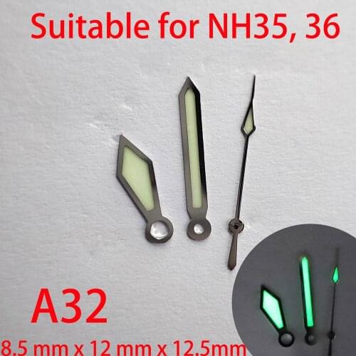 A32 suitable for NH35 watch pointers, watch accessories hand green/blue super luminous watch custom accessories NH36