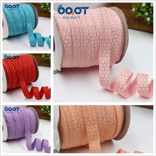 OOOT BAORJCT 176288,16MM hot color geometry Elasticity ribbon,10 yards DIY handmade hair accessories Material,free shipping