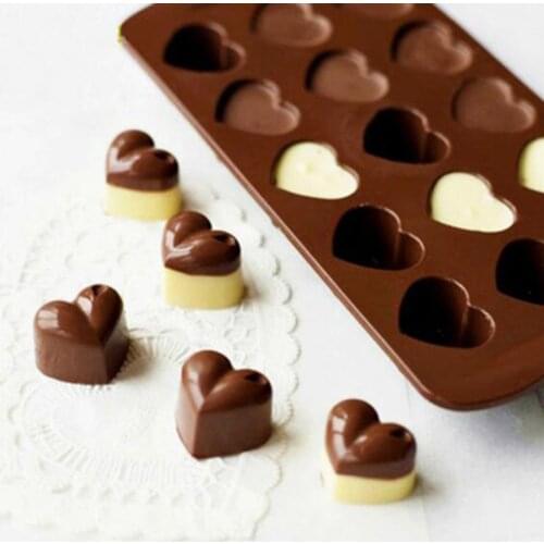 Non Stick Silicone Mold Heart Shaped Chocolate Mold Love Jelly Ice Fondant Sugar Tool Dessert for Baking Cookie Ice Cube Tray