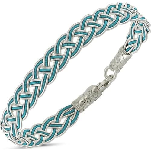 Silver 925 Sterling Turquoise Kazaziye Hand Knitting Bracelet