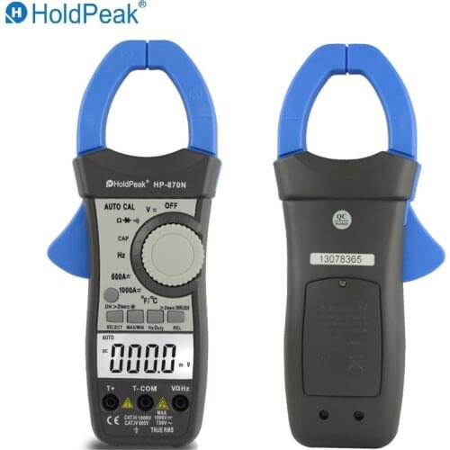HoldPeak HP-870N Auto Range DC AC Digital Clamp Meter Multimeter Amperimetro True RMS Frequency Backlight