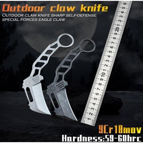 D2 Steel Tactical Karambit Claw Knife Survival Self-defense Outdoor Hunting knife Camping Survival Tool CSGO Army Knives