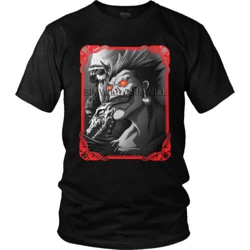 Death Note Tshirt Men Leisure Tee Tops 100% Cotton T Shirts Short Sleeve light yagami ryuk T-shirts Gift Idea Merch