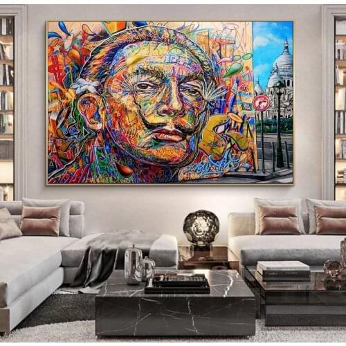 Salvador Dali Graffiti Art Canvas Paintings Abstract On the Wall Art Posters And Prints Street Art Canvas Pictures Home Decor