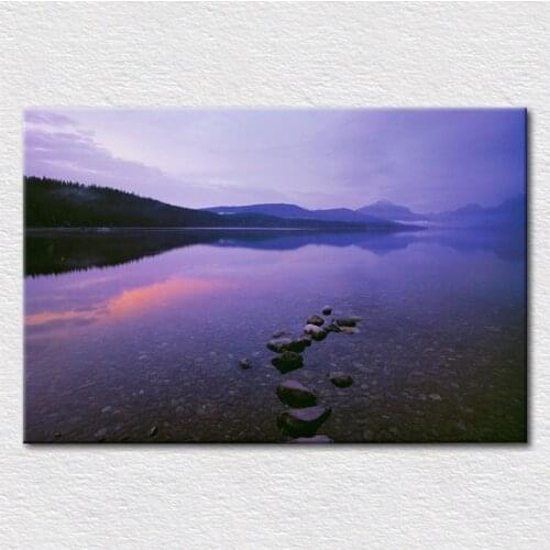 Wholesale Canvas print picture purple tone river and Big Mountain home decor painting picture