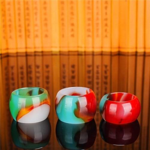 Natural Brazilian Natural texture wrapped Agate Ring Moss Agate Chalcedony Rings Love men women jade Rings stone jewelry