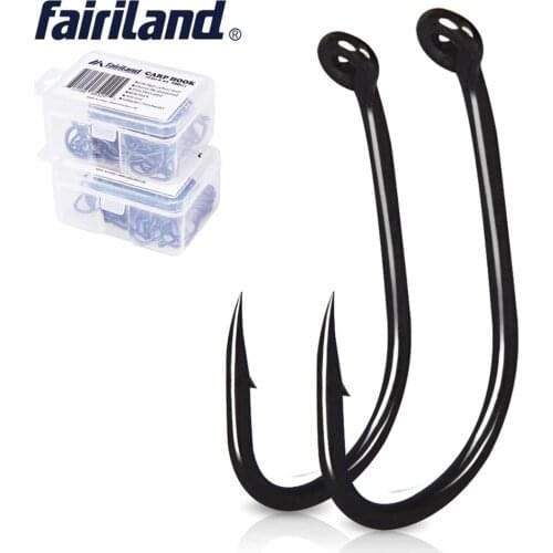 50 pcs 100pcs/Lot TFSH-K Matt Black PTFE Coated Carp Hooks 2# 4# 6# 8# 10# Sharp Hook Beak Point Barbed Fishing Hooks With Box