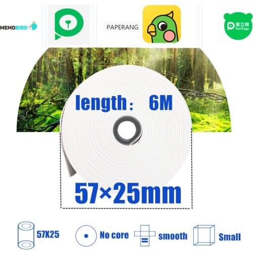 Paperang & Peripage Mini Printer Thermal Printing Paper 1 rolls Mobile Bluetooth Cash Register Paper Rollfor 57x25mm POS Printer
