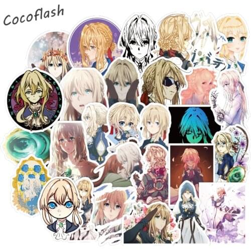 50Pcs/pack Cartoon Anime Violet Evergarden Stickers For Snowboard Luggage Fridge Scrapbook Laptop Motorcycle Bicycle DIY Toy