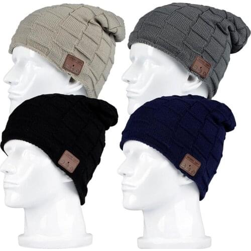 New Style Winter Warm Hat Wireless Headset Hats Headphone Smart Cap Speaker Mic Hats for Christmas