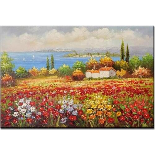 NEW 100% hand-painted oil painting high quality wall landscape pictures for living room DM-15101601