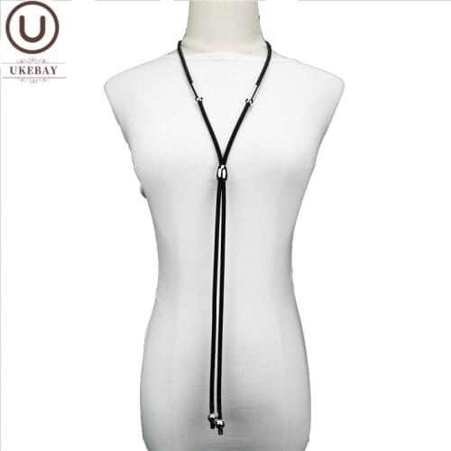 UKEBAY New Long Necklaces Women Rubber Jewelry Simple Statement Necklace Elasticity Rope Strange Thing Dress Accessories Travel