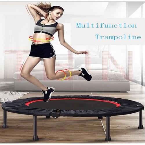 New 40 Inches Fitness Trampoline Children Foldable Portable Round Professional For Adult Multifunction Lose Weight Muscle Gain