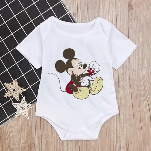 Baby Boy Clothes One-Piece White Newborn Baby Romper Boy Girl Clothes Short Sleeve Jumpsuit Baby Pajamas Cartoon 0-12M