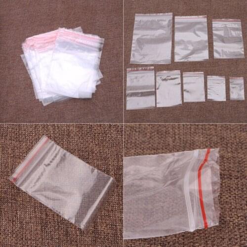 100X Clear Grip Self Press Seal Resealable Zipped Zip Lock Plastic Jewelry Bags JUN28