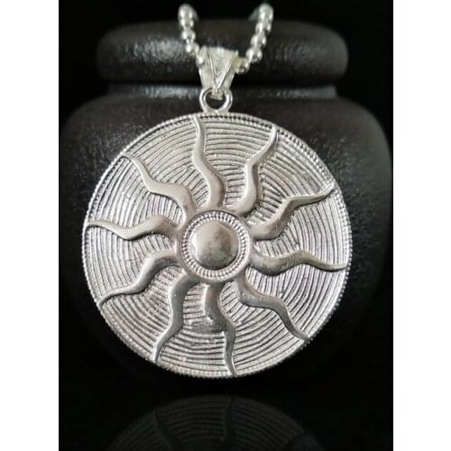 Sun 999 Sterling Silver Men Pendant Steampunk Charm Big Round Necklaces Pendants Women Vintage Luxury Man Jewelry Handmade