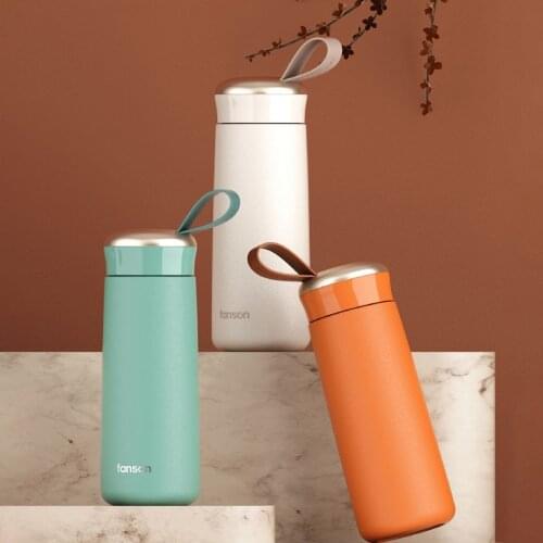 Tea Infuser Portable Thermos Water Bottle 370ml Small Simple Design Insulated Cup 304 Stainless Steel Tumbler Travel Coffee Mug