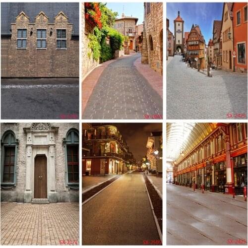 Retro European Street View Scenery Photography Backdrops Props Wedding Child Portrait Photo Backgrounds Studio 2157 YXFL-77