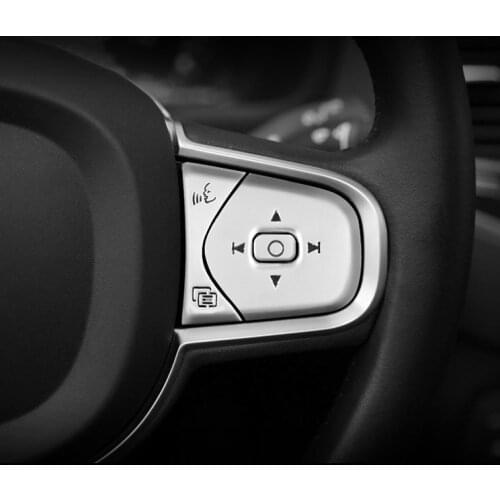 Steering Wheel Buttons Sequins Decoration Cover Trim Car Styling For Volvo XC60 S60 XC90 S90 V90 Aluminum Alloy Accessories