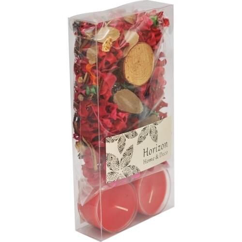 Horizon Candle Capsule Candle Strawberry fragrant 2'li package and Dry Flower Set