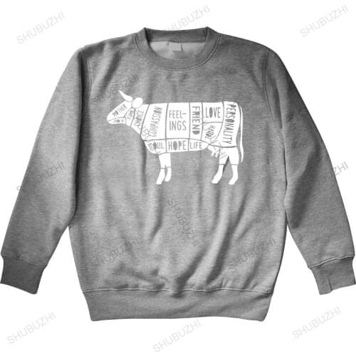 Men sweatshirt spring Happy Vegan Cow hoodies Veggie Animal Rights Protest Alf Compassion brand top unisex sweatshirt men top