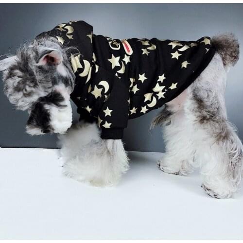 French Bulldog star Dog Hoodie Pet Clothes Stylish Streetwear Cotton Sweatshirt Fashion Outfit For Dogs Cats Puppy Small Medium