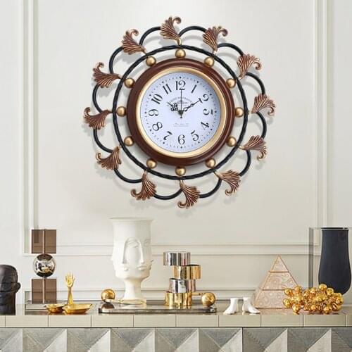 Vintage Antique Wall Clock Large Luxury Silent Living Room Wall Clock Art Creative Orologio Da Parete Home Decoration DE50ZB