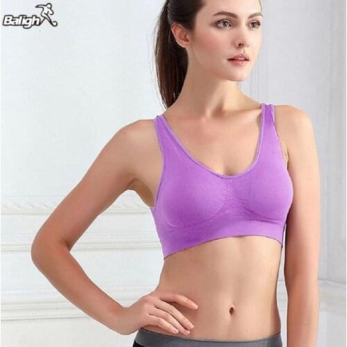 Women Soft Seamless Sports Bra Yoga Fitness Stretch Workout Tank Top Padded Bra