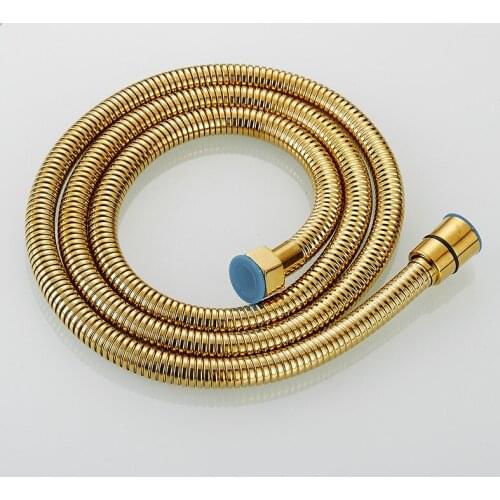 Golden Shower Hose 1.5m Plumbing Hoses 304 Stainless Steel Chrome Bathroom Water Head Shower head Pipe G1/2 Inch Flexible Tube