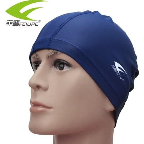 2016 spa swimming cap waterproof ear PU coating cap male female long cap Large swimming cap