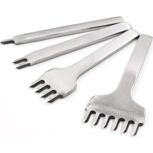 3/4/5/6mm Spacing Punch Tool For Leather Hole Punches Tool Lacing Stitching Sewing DIY Leather Craft Tools 1/2/4/6 Prong