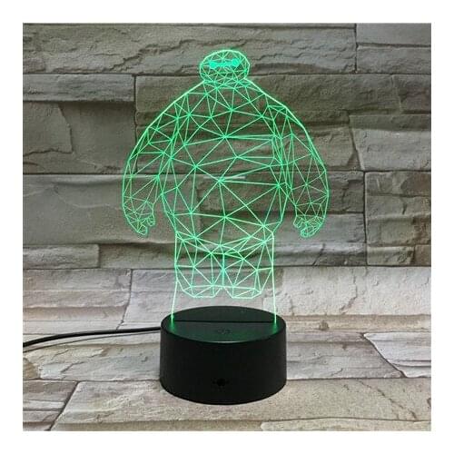 3D Lamp Night Light Hero Cartoon Baymax USB Lighting Mulitcolor Holiday Souvenirs Luminaria Kids Toys Table Touch Tafellamp 28